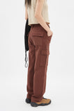 Brown slim fit work cargo pants