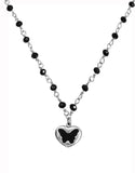 (Surgical) Fancy Black Butterfly Necklace