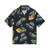 RACING CAR OPEN COLLAR HALF SLEEVE SHIRT