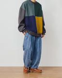 Two-Tuck Washed Denim Balloon Pants