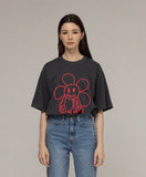 Comics Line Flower Drawing Short Sleeve T-shirt