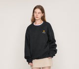 Dot Board Embroidery White Clip Sweatshirt