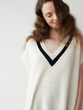 Overfit v-neck knit vest 001