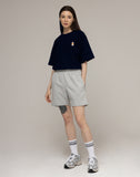 Duck Face Embroidered Smile Short Sleeve Tee