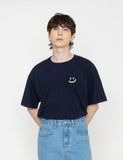 Small multi flower drawing smile short sleeve tee