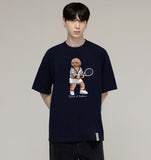 Tennis Dog Striper Short Sleeve Tee