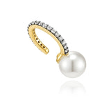 Noailles silver antique pearl in-ear ear cuff full