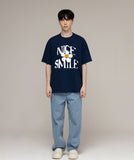 NICE SMILE logo flower short sleeve tee