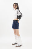 Carpenter loop mini denim skirt