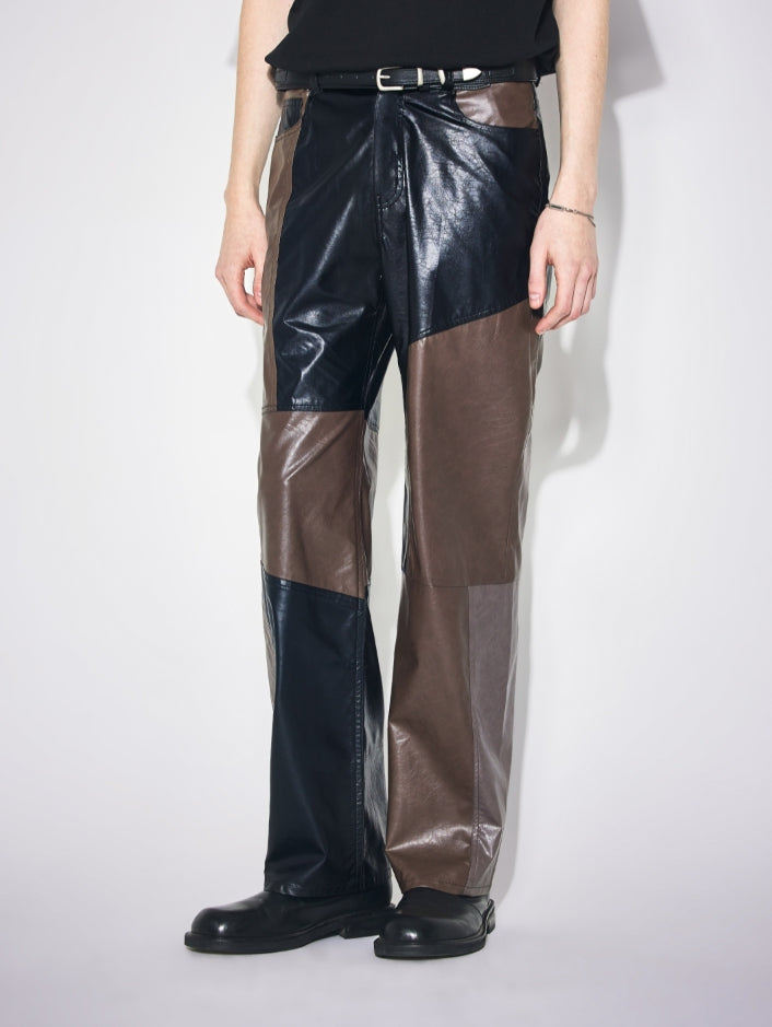 MAISON MINED(メゾンミネド) - CREASE LEATHER WIDE PANTS – einz.jp