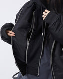 Detachable hood shirring MA-1 jumper