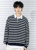 RUGBY WAFFLE STRIPE CREWNECK