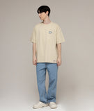 Small multi flower drawing smile short sleeve tee