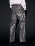 BELTED LEATHER PANTS