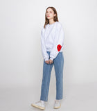 [WOMAN] Elbow Heart Smile Crop Sweatshirt