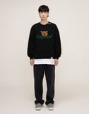 Bear Face Smile White Clip Sweatshirt