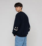 [UNISEX] Elbow Multi Flower Drawing Smile Sweatshirt