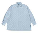 23SS Checkerboard Oversized Denim Shirt
