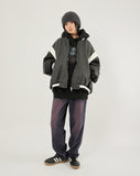 Wool mix balloon fit varsity jumper