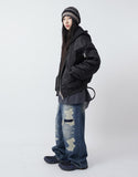 Detachable hood shirring MA-1 jumper