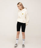 Drawing dot back logo white clip hoodie