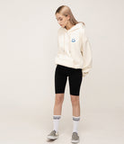 Small Drawing Smile White Clip Hoodie