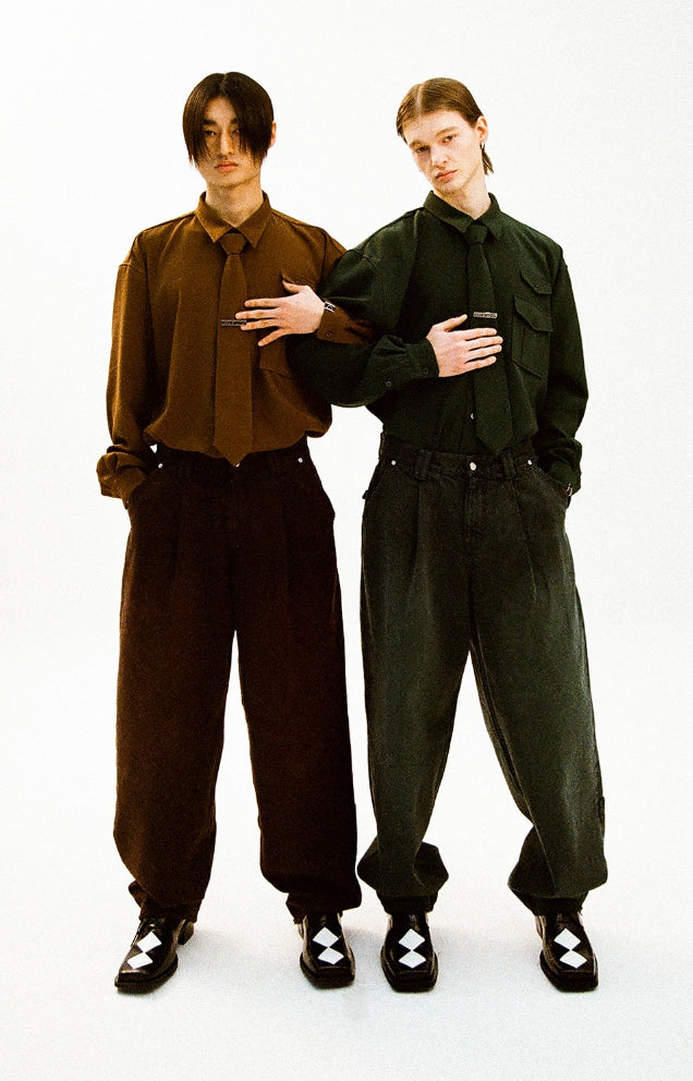 ★ESCSTUDIO★color washing denim pocket pants(brown)★正規品 ☆ESCSTUDIO☆color washing denim pocket pants(brown)☆正規品