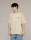 Small multi flower drawing smile short sleeve tee