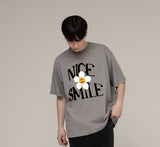 NICE SMILE logo flower short sleeve tee