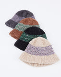 Color mix knit bucket hat