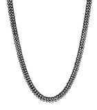 Arthur Two-Line Tennis Black Silver Necklace