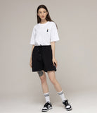 Tattoo Dog Embroidery Striper Short Sleeve Tee
