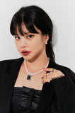 Larissa Square Cubic Pearl Necklace