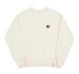 Leopard Heart Smile White Clip Sweatshirt