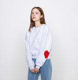 [WOMAN] Elbow Heart Smile Crop Sweatshirt