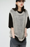 Net round knit vest