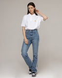 Duck Face Embroidery White Clip Pique Short Sleeve T-shirt