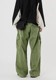 Dying big cargo wide cotton pants