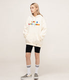 Rainbow Life Smile Logo White Clip Hoodie