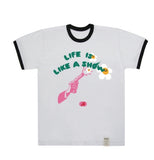 【John Wick 4 X GRAVER】Flower Gun Smile Ringer Short Sleeve Tee