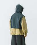 Nylon Layered Crop Hoodie