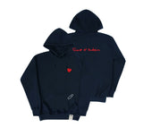 Drawing Heart Back Logo White Clip Hoodie