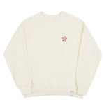 Tie-Die Flower Dot Smile White Clip Sweatshirt