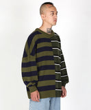 Stripe Mixed Knit Sweater