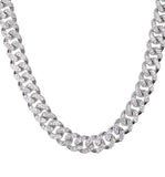 Renin stone cubic chain necklace silver 45cm