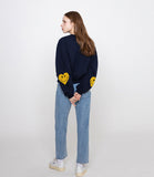 [WOMAN] Elbow Heart Smile Crop Sweatshirt