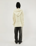 Soft 2-way zip-up heavy knit hood