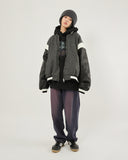 Wool mix balloon fit varsity jumper