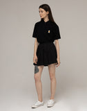 Duck Face Embroidery White Clip Pique Short Sleeve T-shirt
