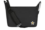 White Flower Embroidery Cross Curved Messenger Bag